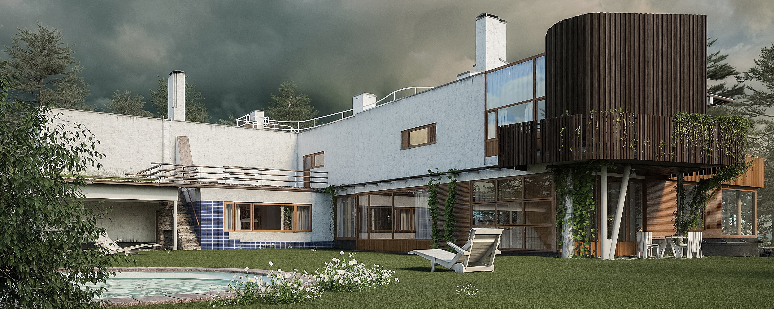 Villa Mairea_wide corsi di rendering con 3ds Max online e a Roma