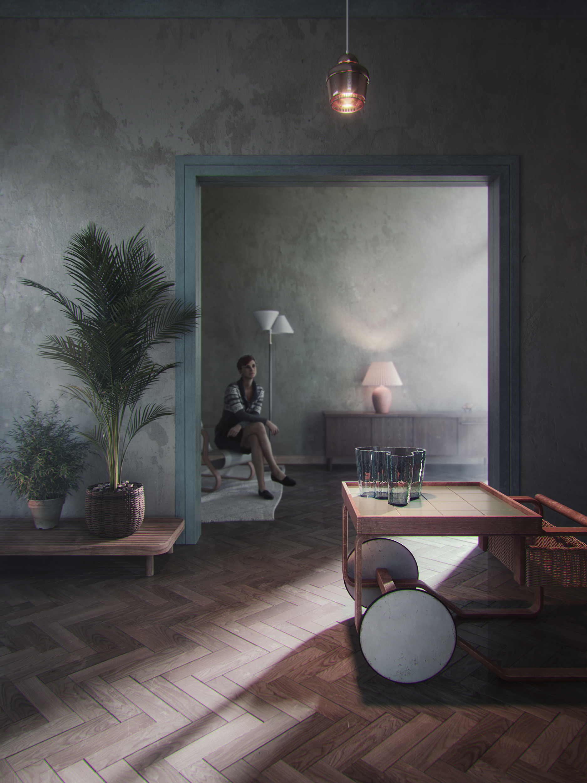 Alvar Aalto rendering Donato Locantore | Visualizzazione Design| Nature Takes Over feat. Le Morandine